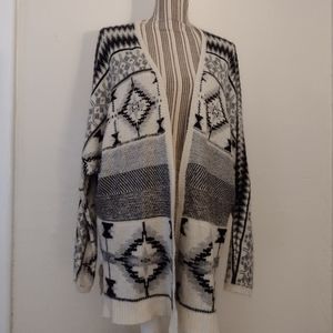 Aeropostale Super Soft Southwestern Style Open Cardigan Sweater Dolman Sleeve